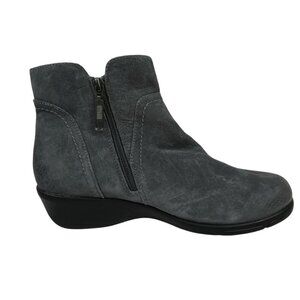 Propet Waverly Gray Suede Ankle Booties Size 10W(D) #1450
